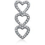 Hjerteformet vedhng i hvidguld med 48 st diamanter (0.36 ct.)
